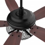 Huntley 56 Inch 5-Blade Ceiling Fan - Black/Rosewood