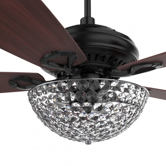 Huntley 56 Inch 5-Blade Ceiling Fan - Black/Rosewood