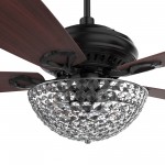 Huntley 52 Inch 5-Blade Ceiling Fan - Black/Rosewood