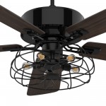 Maverick 52 Inch 5-Blade Ceiling Fan - Black/Walnut Wood