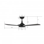 Brisa 56 Inch 3-Blade Smart Ceiling Fan - Black