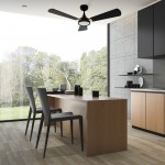 Brisa 56 Inch 3-Blade Smart Ceiling Fan - Black/Black