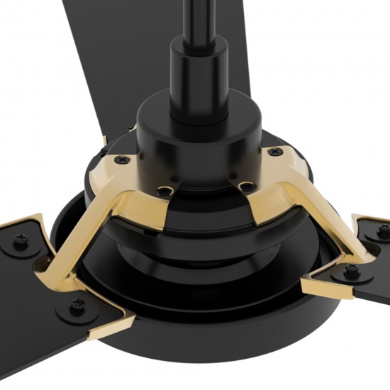 Brisa 56 Inch 3-Blade Smart Ceiling Fan - Black/Black