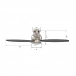 Trento 52 Inch 3-Blade Smart Ceiling Fan - Silver