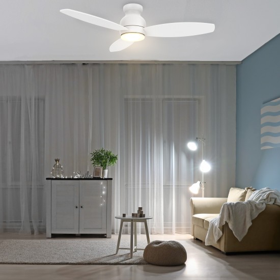 Trento 52 Inch 3-Blade Smart Ceiling Fan - White