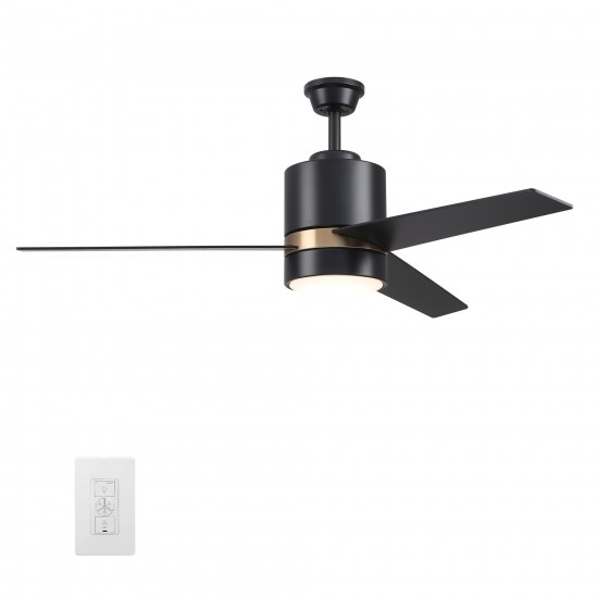 Raiden 52 Inch 3-Blade Smart Ceiling Fan - Black