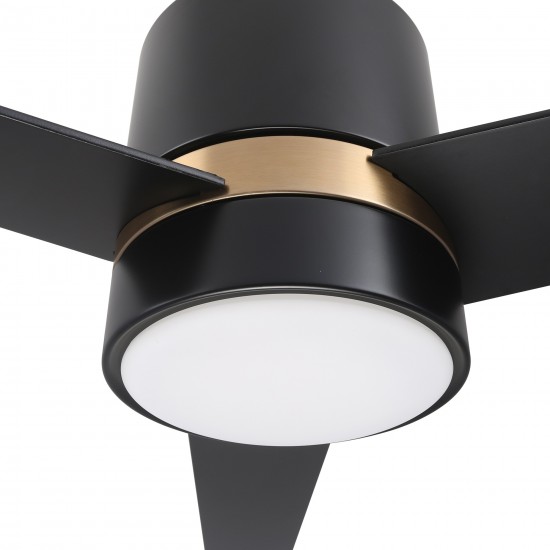 Raiden 52 Inch 3-Blade Smart Ceiling Fan - Black