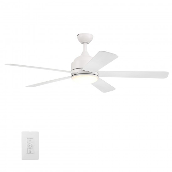 Simoy 52 Inch 5-Blade Smart Ceiling Fan - White