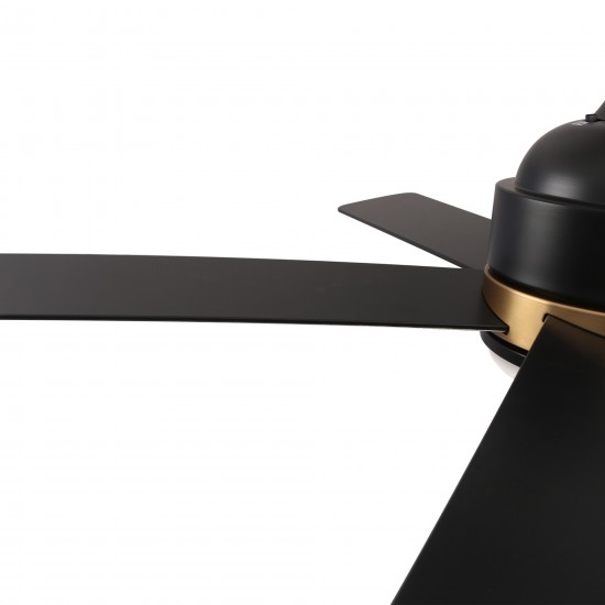 Simoy 52 Inch 5-Blade Smart Ceiling Fan - Black