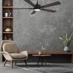 Appleton 56 Inch 5-Blade Smart Ceiling Fan - Black/ Walnut Wood