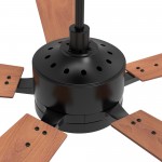 Appleton 56 Inch 5-Blade Smart Ceiling Fan - Black/ Walnut Wood