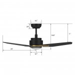 Tracer 48 Inch 3-Blade Smart Ceiling Fan - Black/Black