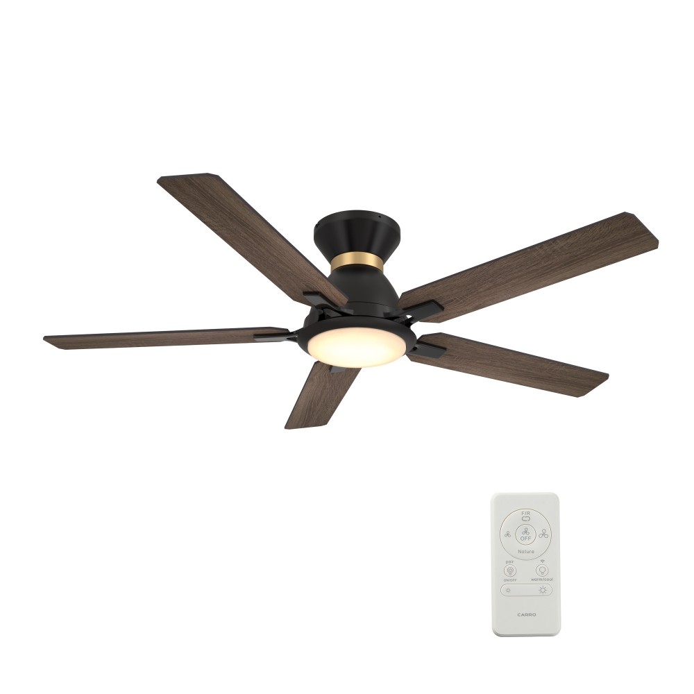 Espear 52 Inch 5-Blade Smart Ceiling Fan - Black/Barnwood (Reversible Blades)