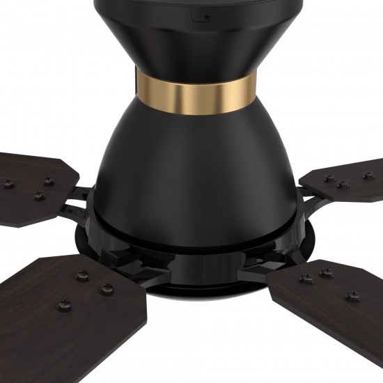 Espear 52 Inch 5-Blade Smart Ceiling Fan - Black/Barnwood (Reversible Blades)