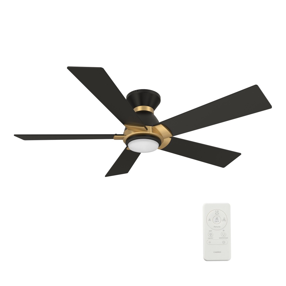 Ascender 52 Inch 5-Blade Smart Ceiling Fan - Black/Black