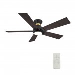 Ascender 52 Inch 5-Blade Smart Ceiling Fan - Black/Barnwood (Reversible Blades)