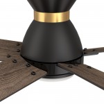 Ascender 52 Inch 5-Blade Smart Ceiling Fan - Black/Barnwood (Reversible Blades)