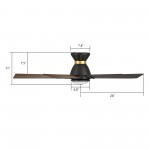 Ascender 52 Inch 5-Blade Smart Ceiling Fan - Black/Barnwood (Reversible Blades)