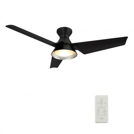 Kreis 52 Inch 3-Blade Smart Ceiling Fan - Black/Black