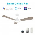 Brisa 52 Inch 3-Blade Smart Ceiling Fan - White