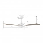 Brisa 52 Inch 3-Blade Smart Ceiling Fan - White