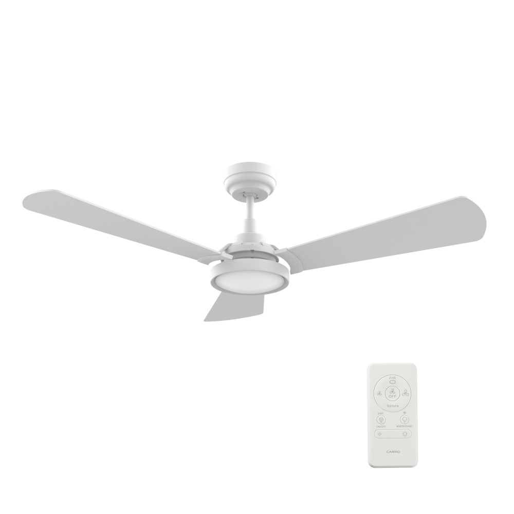 Brisa 52 Inch 3-Blade Smart Ceiling Fan - White/White