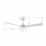 Brisa 52 Inch 3-Blade Smart Ceiling Fan - White/White