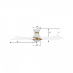 Ascender 52 Inch 5-Blade Flush Mount Smart Ceiling Fan - White