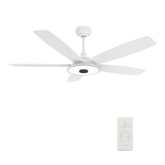 Journey 52 Inch 5-Blade Smart Ceiling Fan - White/White