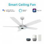 Journey 56 Inch 5-Blade Smart Ceiling Fan - White