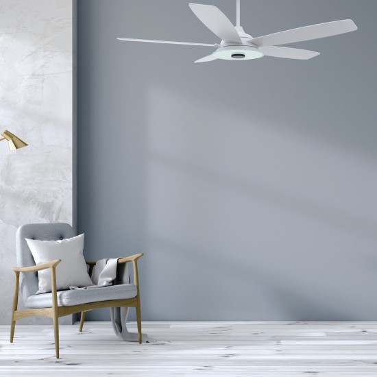 Journey 56 Inch 5-Blade Smart Ceiling Fan - White