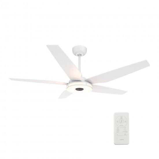 Elira 52 Inch 5-Blade Smart Ceiling Fan - White/White