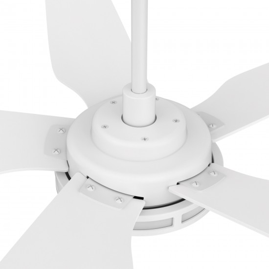 Elira 52 Inch 5-Blade Smart Ceiling Fan - White/White