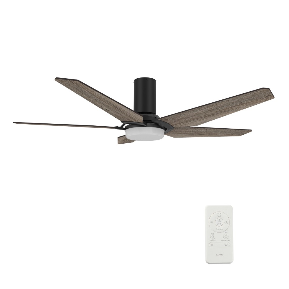 Woodrow 52 Inch 5-Blade Smart Ceiling Fan - Black/Barnwood