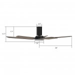 Woodrow 52 Inch 5-Blade Smart Ceiling Fan - Black/Barnwood