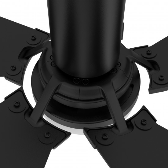 Woodrow 52 Inch 5-Blade Flush Mount Smart Ceiling Fan - Black/Black