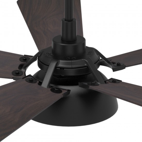 Winston 52 Inch 5-Blade Smart Ceiling Fan - Black/Walnut Wood
