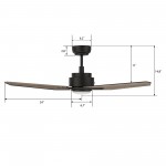 Tracer 48 Inch 3-Blade Smart Ceiling Fan - Black