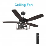 Karson 52 Inch 5-Blade Ceiling Fan - Black/Walnut (Reversible Blades)