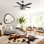 Karson 52 Inch 5-Blade Ceiling Fan - Black/Walnut (Reversible Blades)