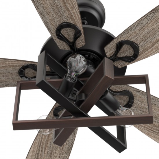 Karson 52 Inch 5-Blade Ceiling Fan - Black/Walnut (Reversible Blades)