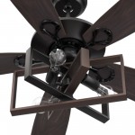 Karson 52 Inch 5-Blade Ceiling Fan - Black/Walnut (Reversible Blades)