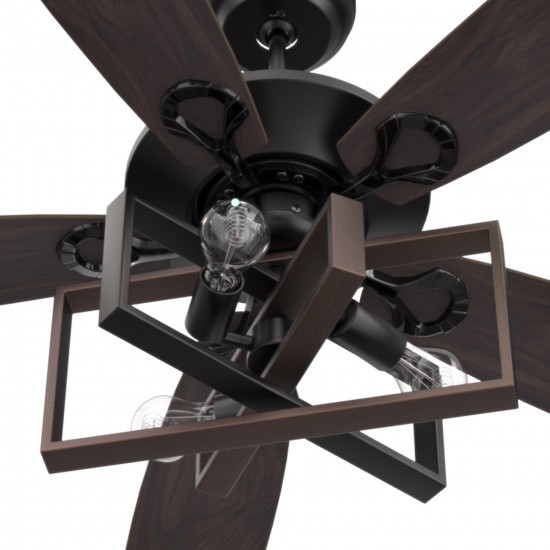 Karson 52 Inch 5-Blade Ceiling Fan - Black/Walnut (Reversible Blades)