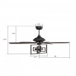 Karson 52 Inch 5-Blade Ceiling Fan - Black/Walnut (Reversible Blades)