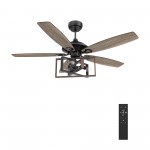 Karson 52 Inch 5-Blade Ceiling Fan - Black/Walnut (Reversible Blades)