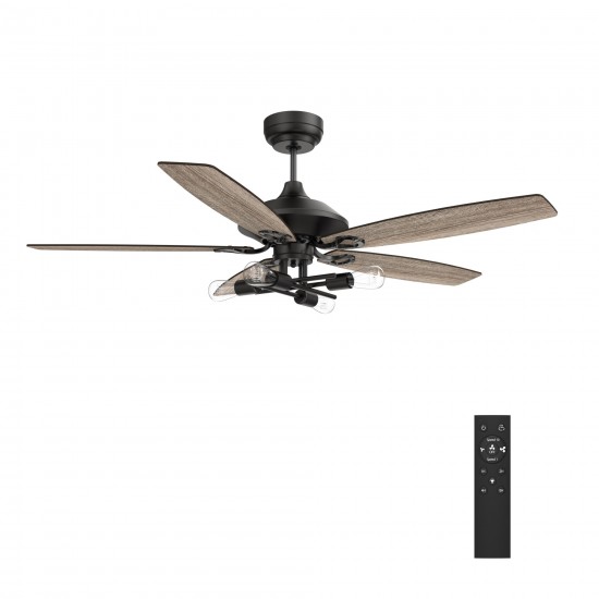 Karson 52 Inch 5-Blade Ceiling Fan - Black/Walnut & Barnwood (Reversible Blades)