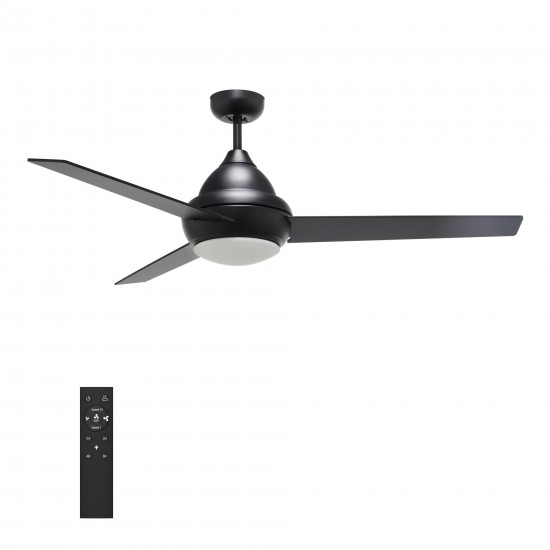 Kendrick 52 Inch 3-Blade Ceiling Fan - Black/Black