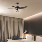 Huntley 52 Inch 5-Blade Ceiling Fan - Black/Walnut Wood (Reversible Blade)