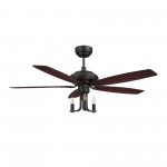 Huntley 52 Inch 5-Blade Ceiling Fan - Black/Brown Wood & Walnut