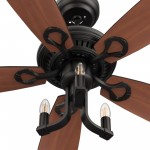Huntley 52 Inch 5-Blade Ceiling Fan - Black/Brown Wood & Walnut